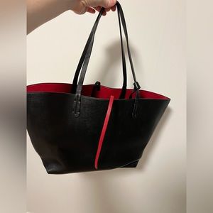 Reversible Pleather Zara Handbag (red-black)